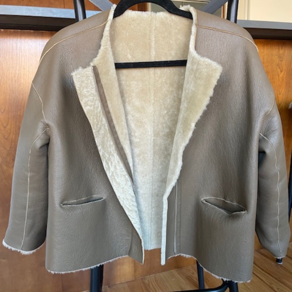 Shearling Reversible Jacket By Maje - image 4